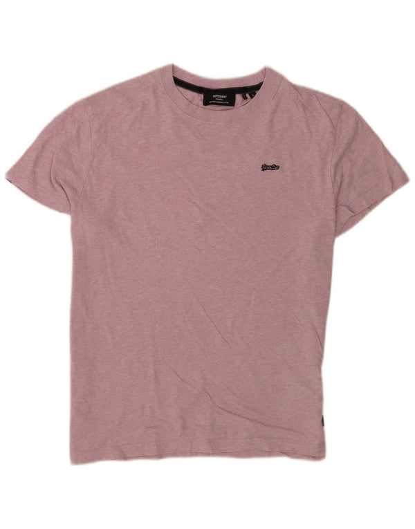 Camiseta masculina Superdry Top grande algodão rosa