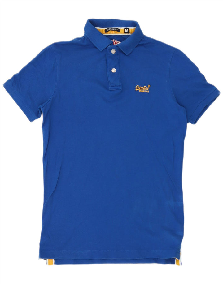 Camisa polo masculina Superdry algodão azul médio