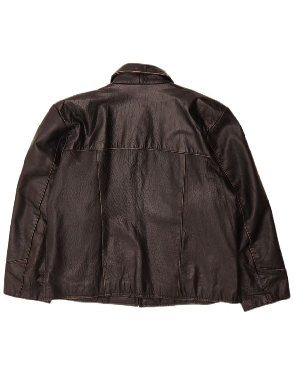Jaqueta de couro masculina vintage UK 38 couro preto médio