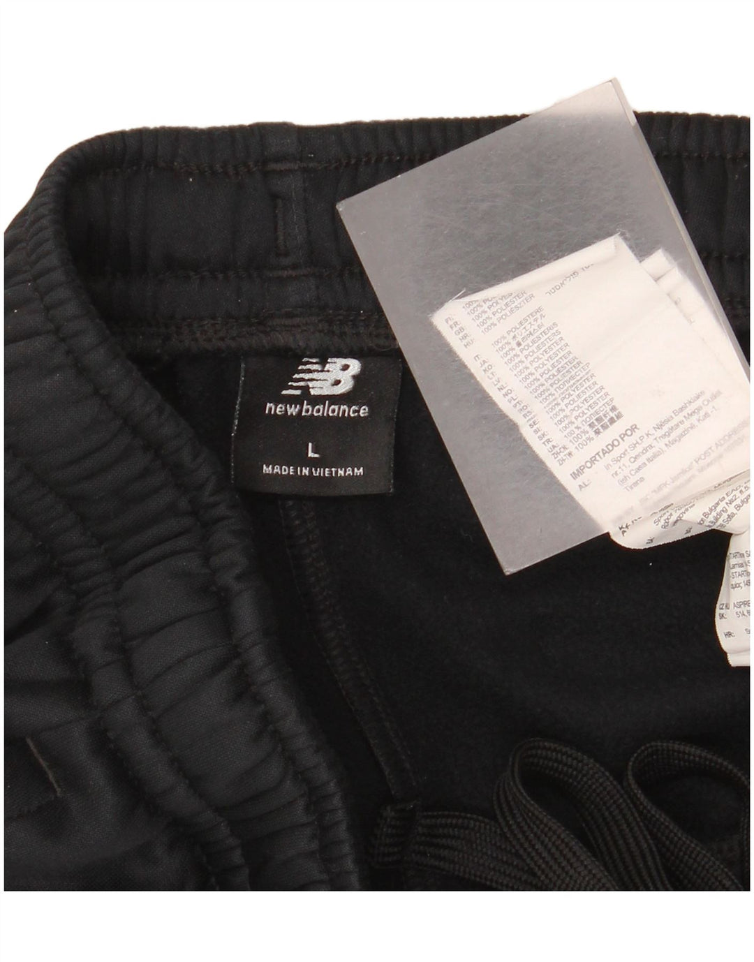 New Balance Mens Calças de treino Joggers poliéster preto grande