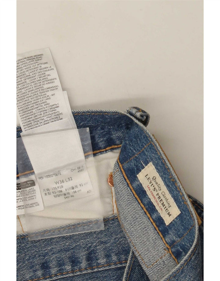 Levi's Masculino 501 Straight Jeans W36 L32 Azul Algodão