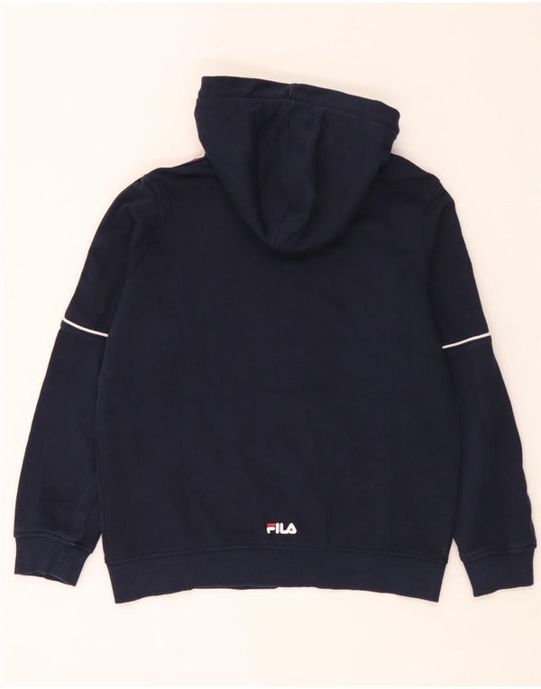 Suéter Fila Boys Graphic Zip com capuz 11-12 anos Azul marinho Colourblock