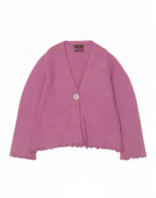 Suéter cardigã feminino Marks & Spencer Reino Unido 14 algodão rosa médio