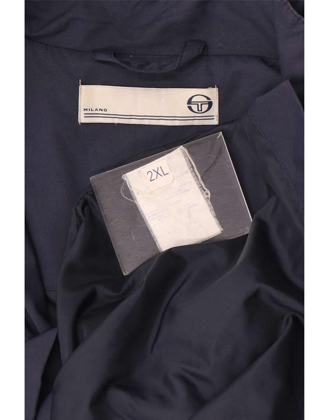 Jaqueta utilitária masculina Sergio Tacchini UK 44 2XL azul marinho nylon