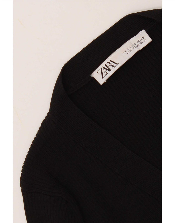 Suéter cardigan feminino Zara Reino Unido 8 pequeno preto