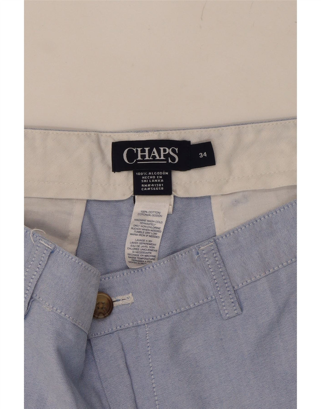 CHAPS Mens Chino Shorts W34 Large  Blue Cotton Vintage Chaps and Second-Hand Chaps from Messina Hembry 