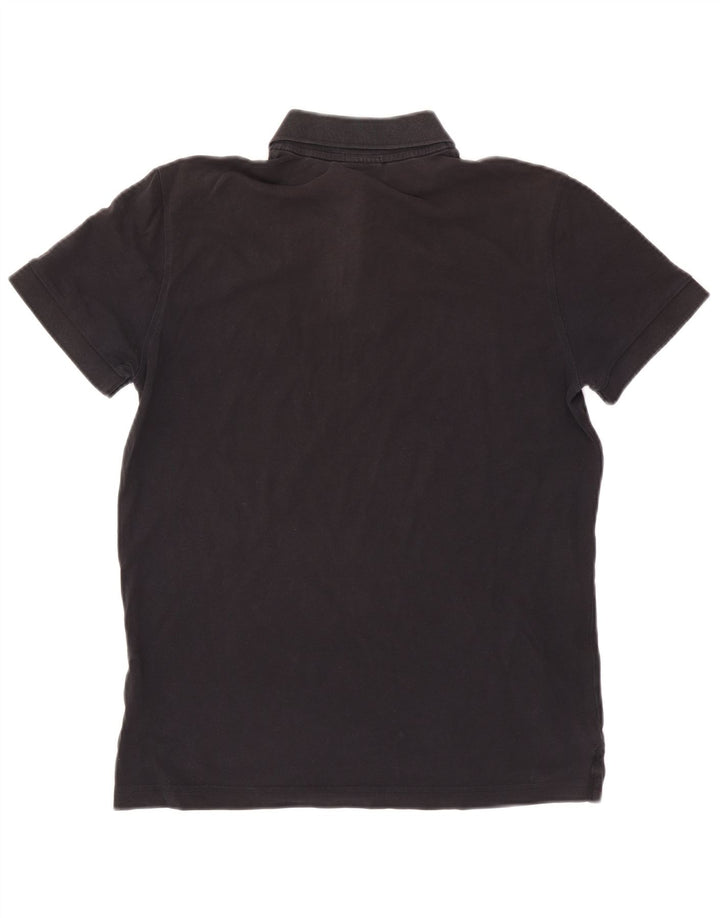 Camisa polo masculina Hugo Boss de algodão preto médio