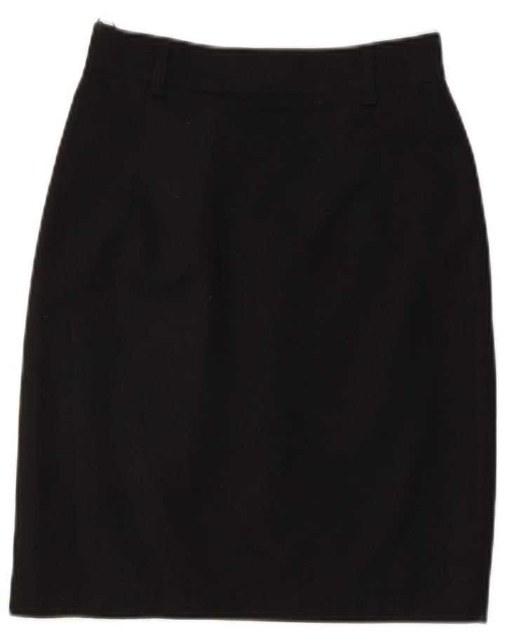 Saia lápis feminina vintage pequena W26 poliéster preto