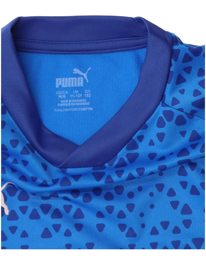 Camiseta Puma Menino Top 11-12 Anos Poliéster Geométrico Azul
