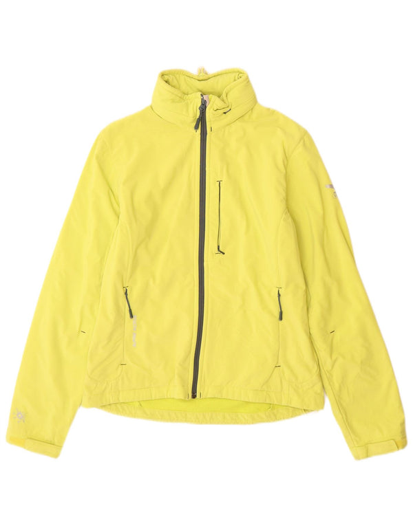 Jaqueta corta-vento feminina SALEWA UK 10 pequena poliamida amarela