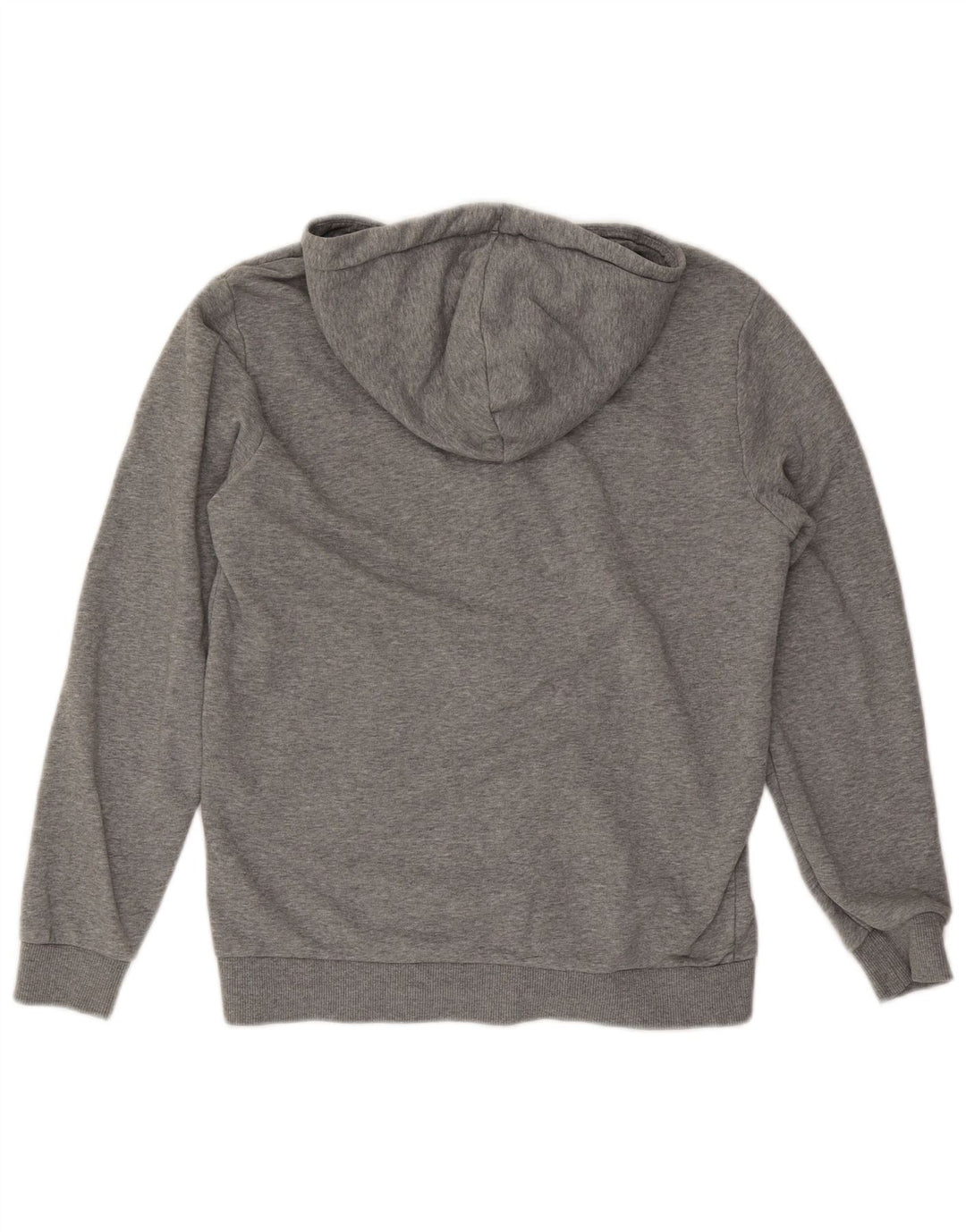 Suéter Puma masculino com capuz e zíper pequeno cinza manchado