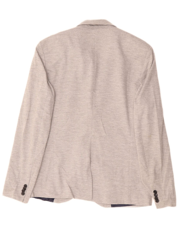 Jaqueta blazer masculina Zara com 2 botões UK 42 XL cinza poliéster