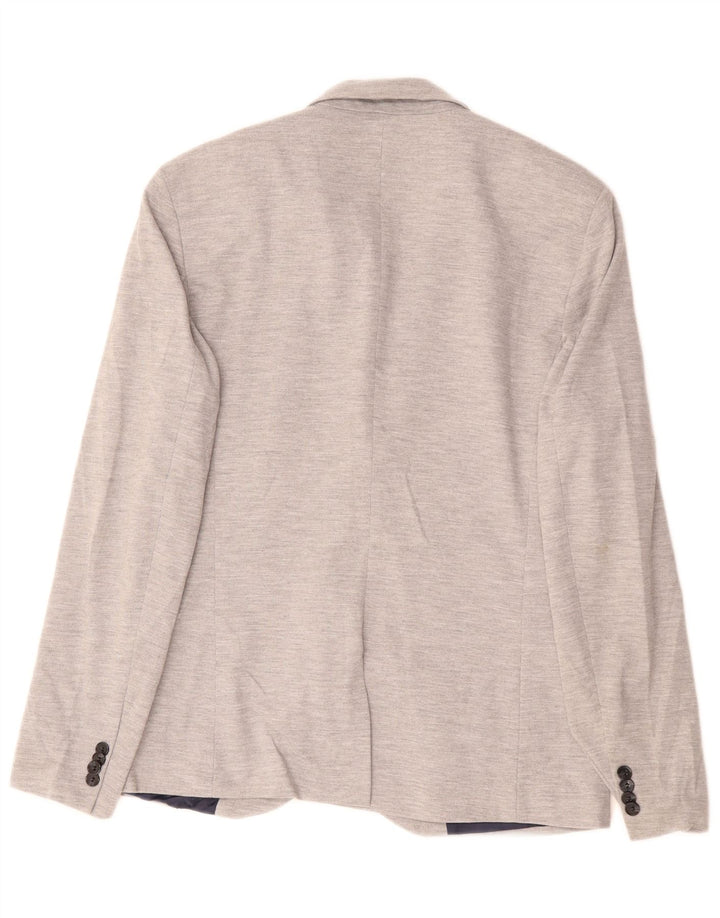 Jaqueta blazer masculina Zara com 2 botões UK 42 XL cinza poliéster