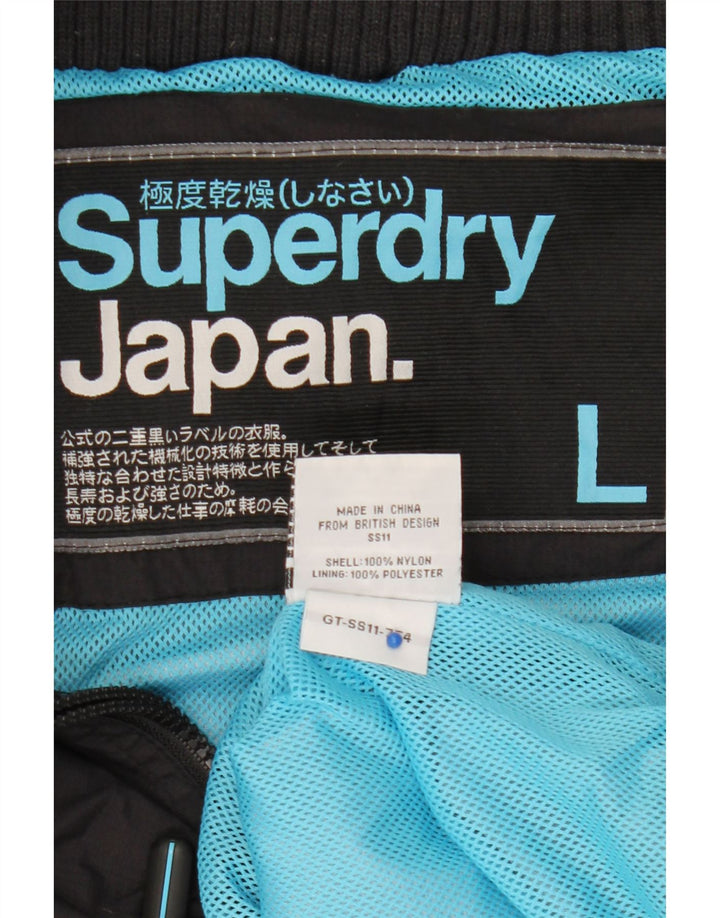 Jaqueta de chuva masculina Superdry UK 40 grande nylon preto
