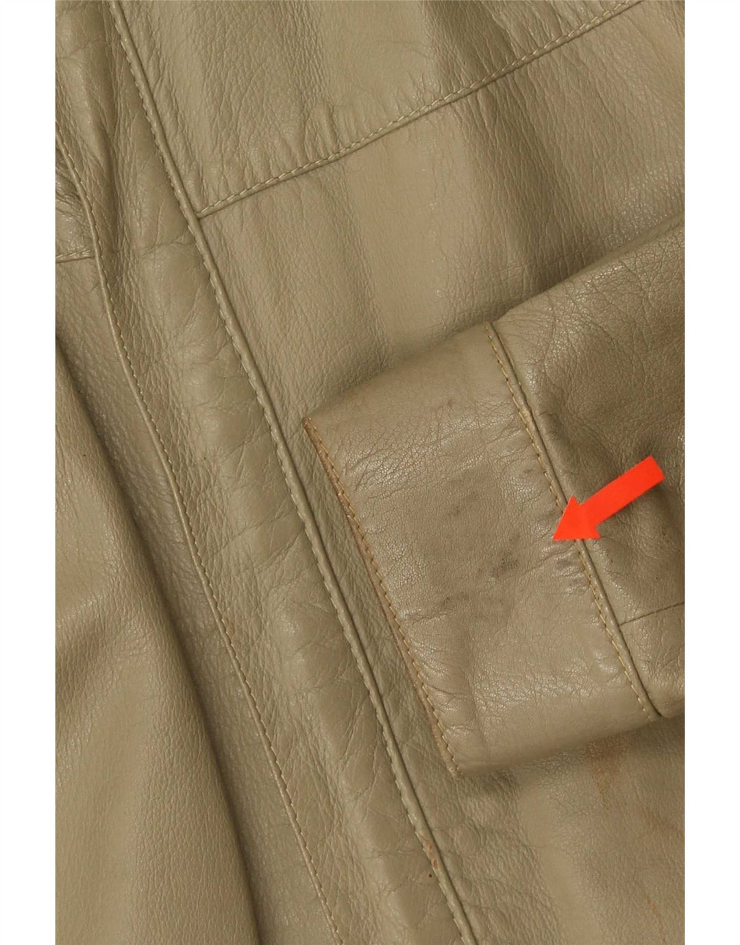 Jaqueta de couro masculina vintage UK 38 médio cáqui