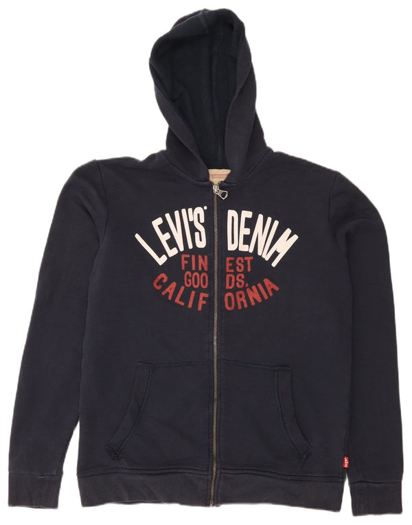 Suéter Levi's Boys Graphic Zip com capuz 15-16 anos azul marinho algodão