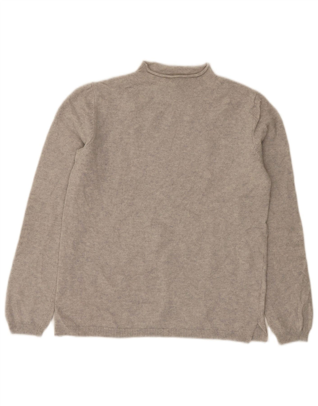 Suéter feminino Massimo Dutti com gola tartaruga Reino Unido 10 lã cinza pequena