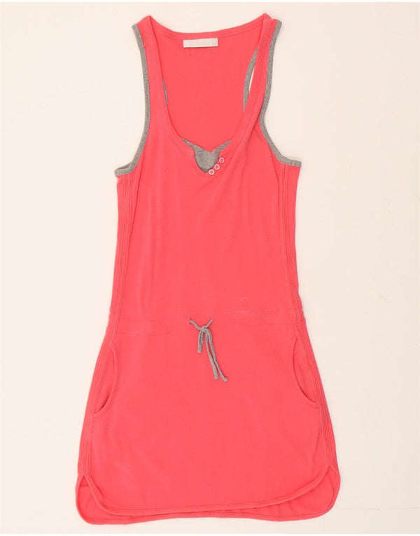 Vestido camiseta feminino sem mangas Champion UK 12 algodão rosa médio