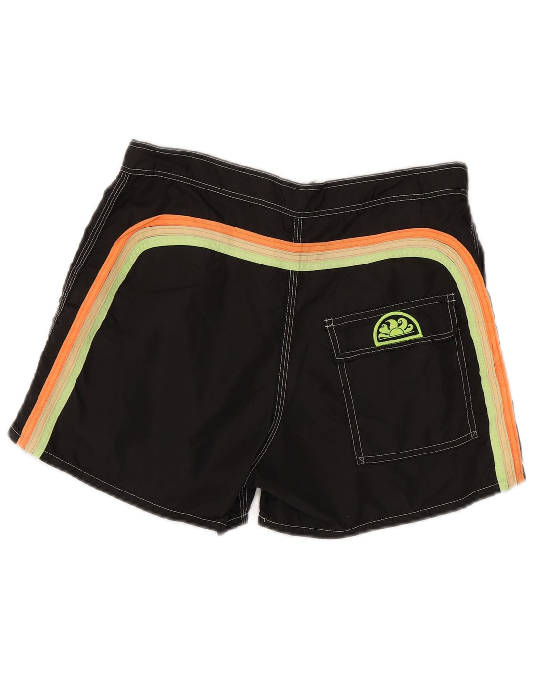 Shorts de natação masculino Sundek médio preto listrado de nylon