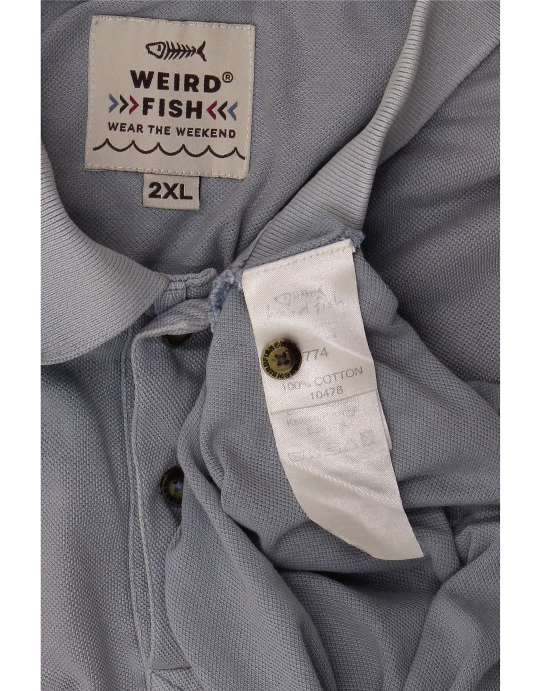 Camisa polo masculina Weird Fish 2XL algodão azul