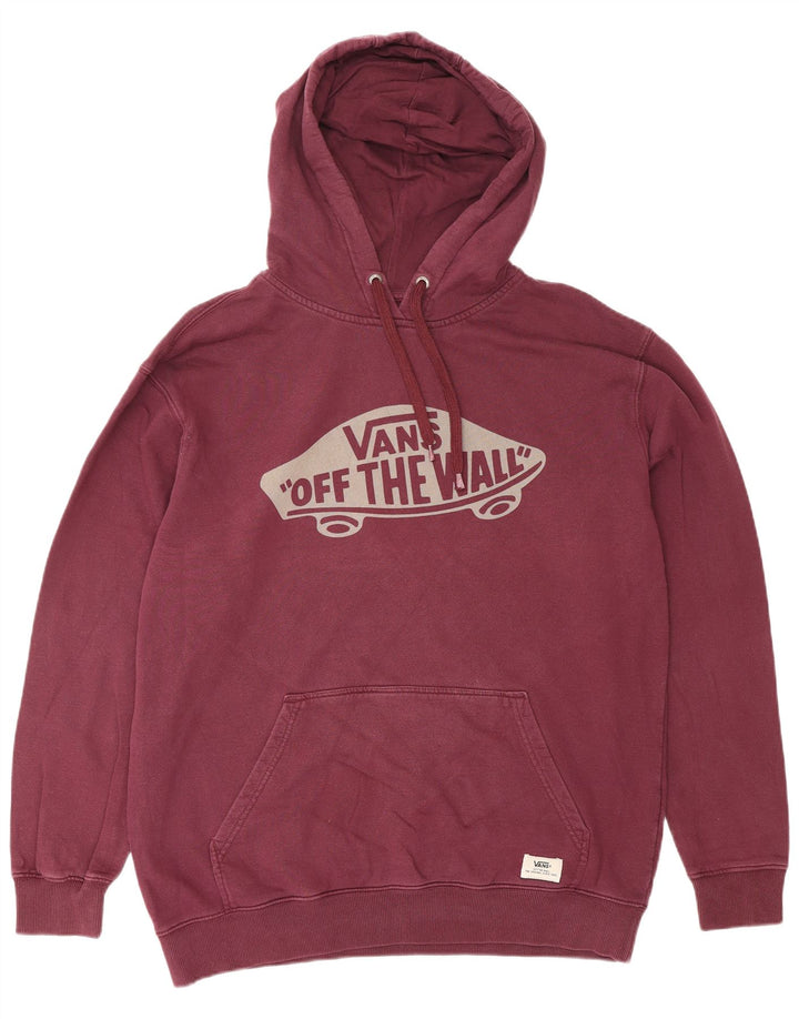 VANS Masculino Graphic Hoodie Jumper Grande Algodão Borgonha