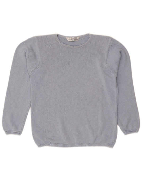 Suéter feminino Marks & Spencer com gola canoa Reino Unido 8 algodão azul pequeno