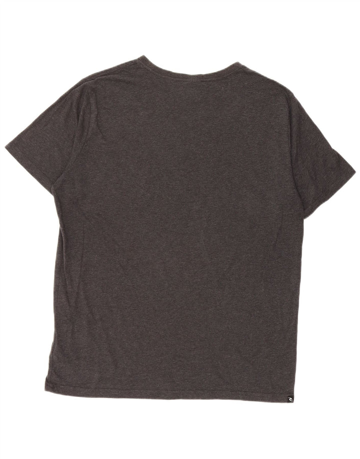 RIP CURL Camiseta masculina de ajuste padrão grande algodão cinza