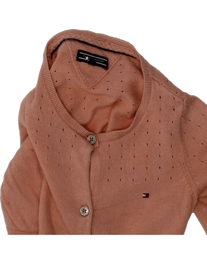 TOMMY HILFIGER Girls Crop Cardigan Sweater 2-3 Years Pink Cotton Vintage Tommy Hilfiger and Second-Hand Tommy Hilfiger from Messina Hembry 