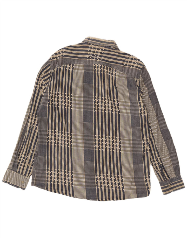 Camisa gráfica masculina Desigual 2XL azul patchwork algodão