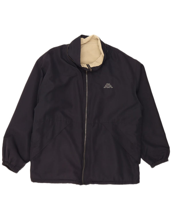 Jaqueta reversível masculina KAPPA UK 40 grande poliéster azul marinho