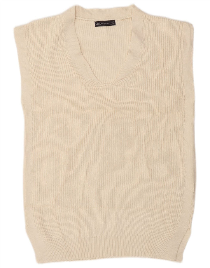 Regata masculina Marks & Spencer com colete pequeno de algodão branco