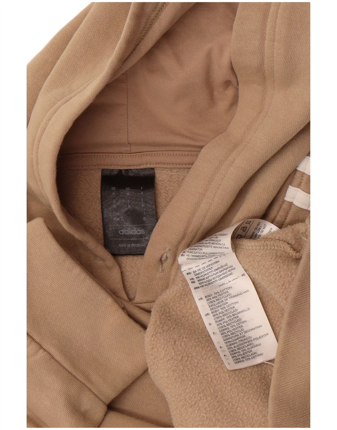 Adidas Mens Hoodie Jumper Médio Bege Algodão