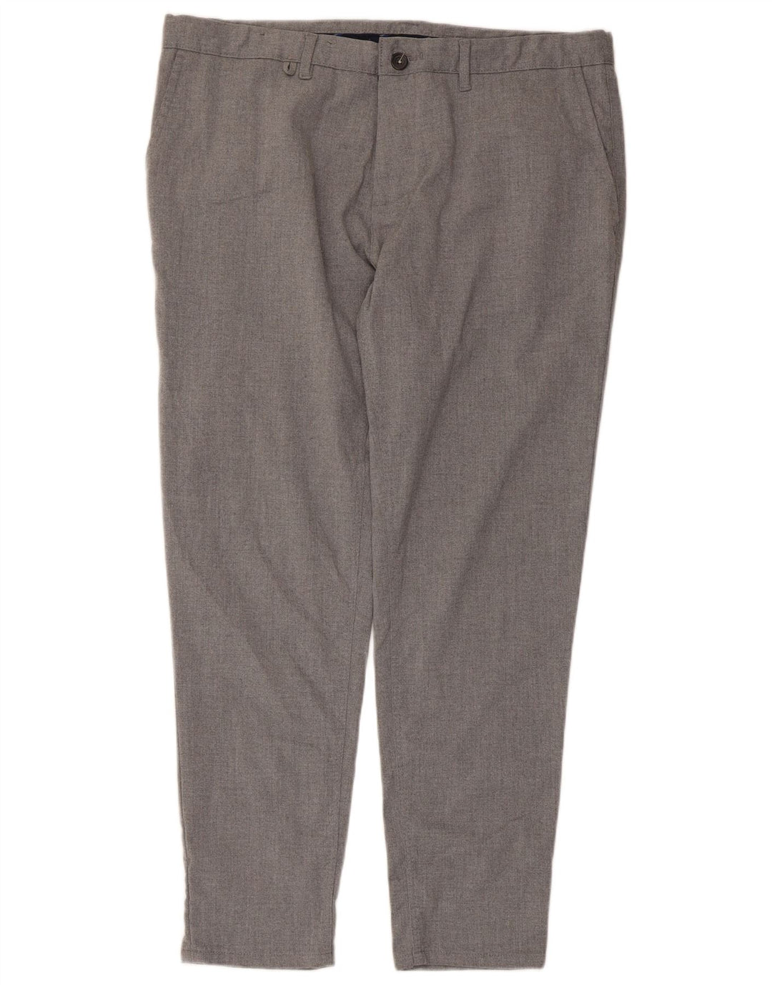Zara Mens Slim Chino Calças EU 48 XL W38 L28 Cinza Poliéster