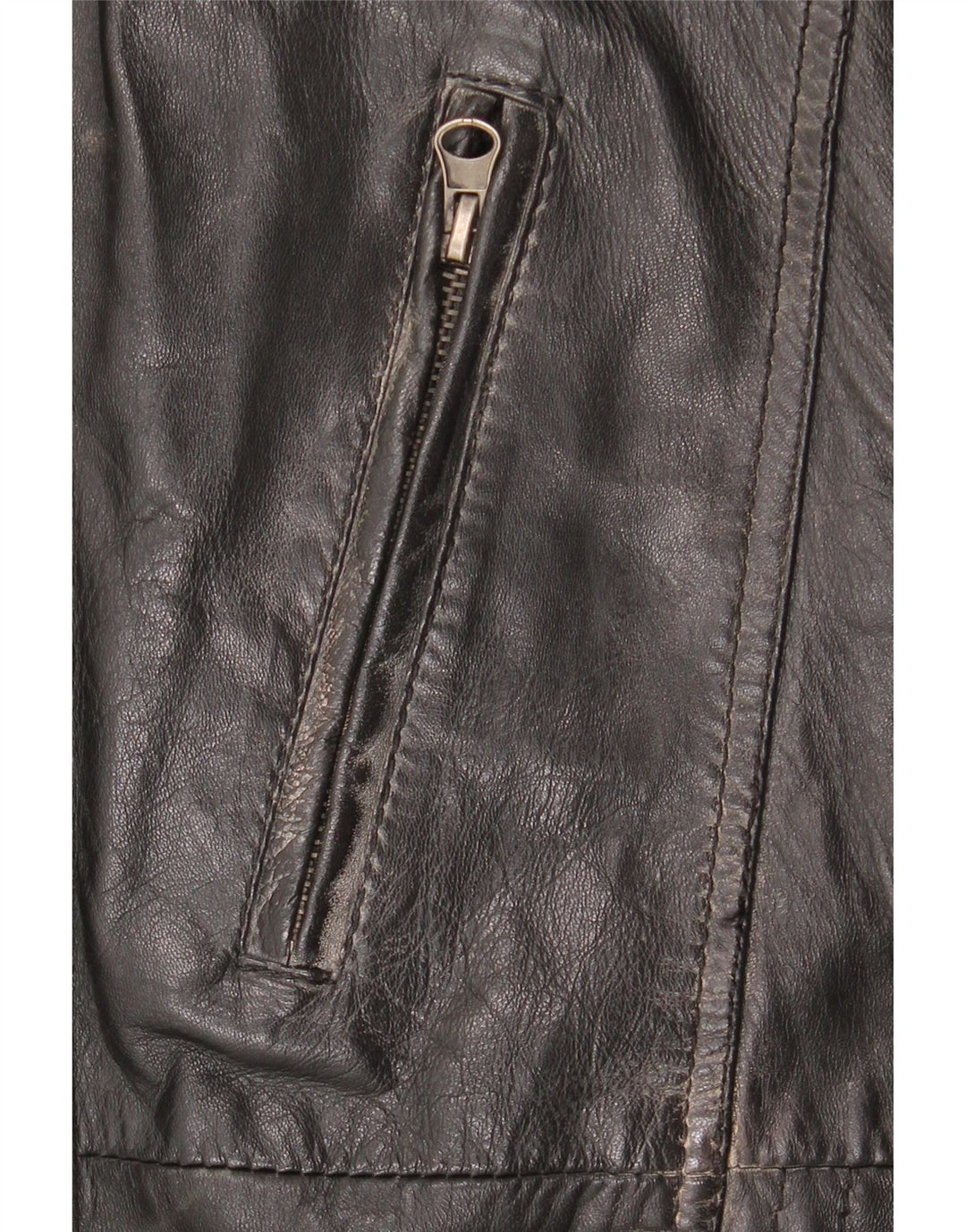 Jaqueta de couro masculina vintage UK 42 XL couro preto