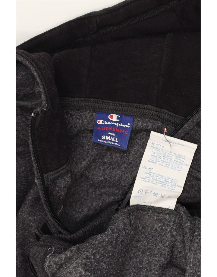 Suéter masculino com capuz e zíper gráfico CHAMPION pequeno algodão manchado cinza