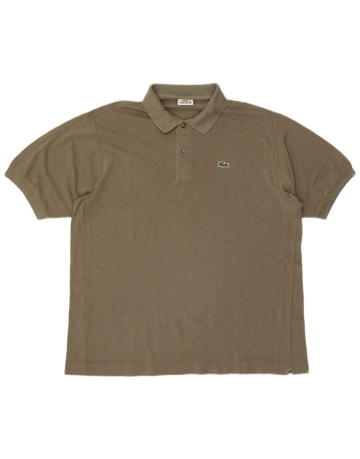 Camisa polo masculina Lacoste tamanho 6 XL algodão cáqui