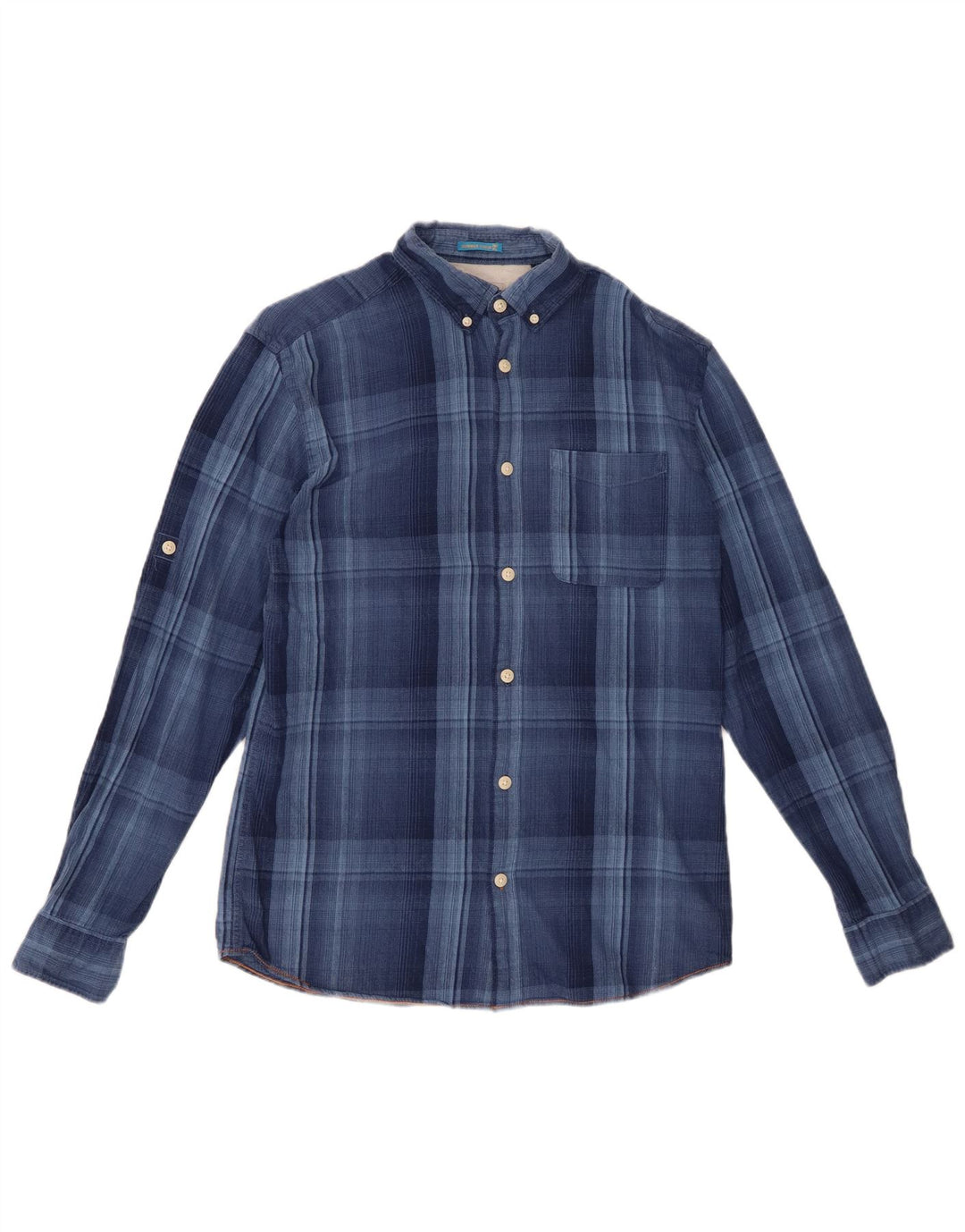 Camisa masculina de flanela JACK & JONES xadrez azul médio