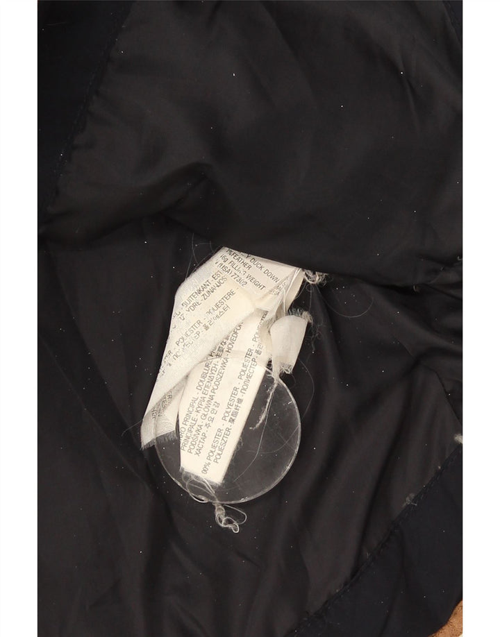 Jaqueta acolchoada com capuz feminino Zara UK 18 XL azul marinho poliéster