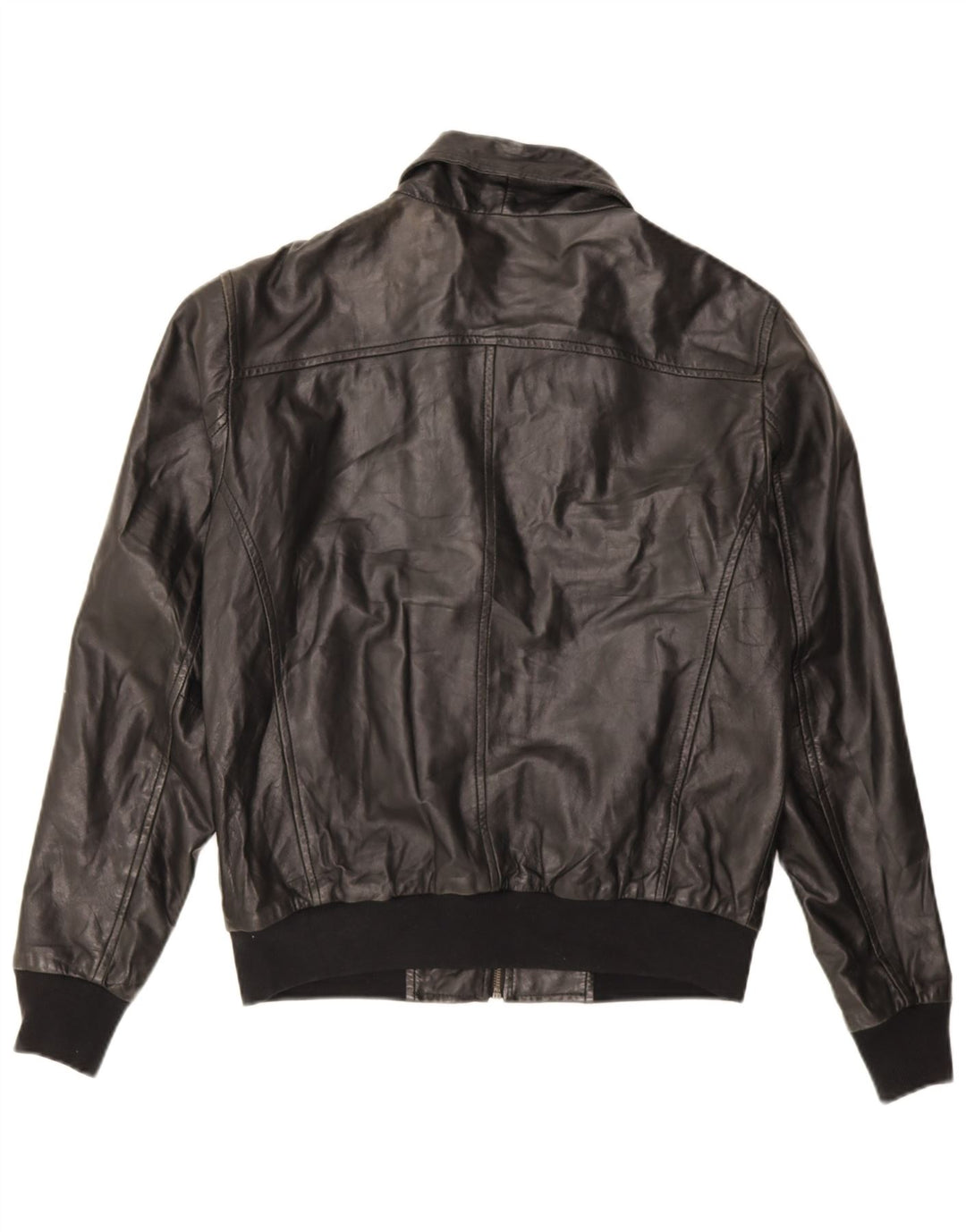 Jaqueta de couro masculina vintage UK 38 couro preto médio