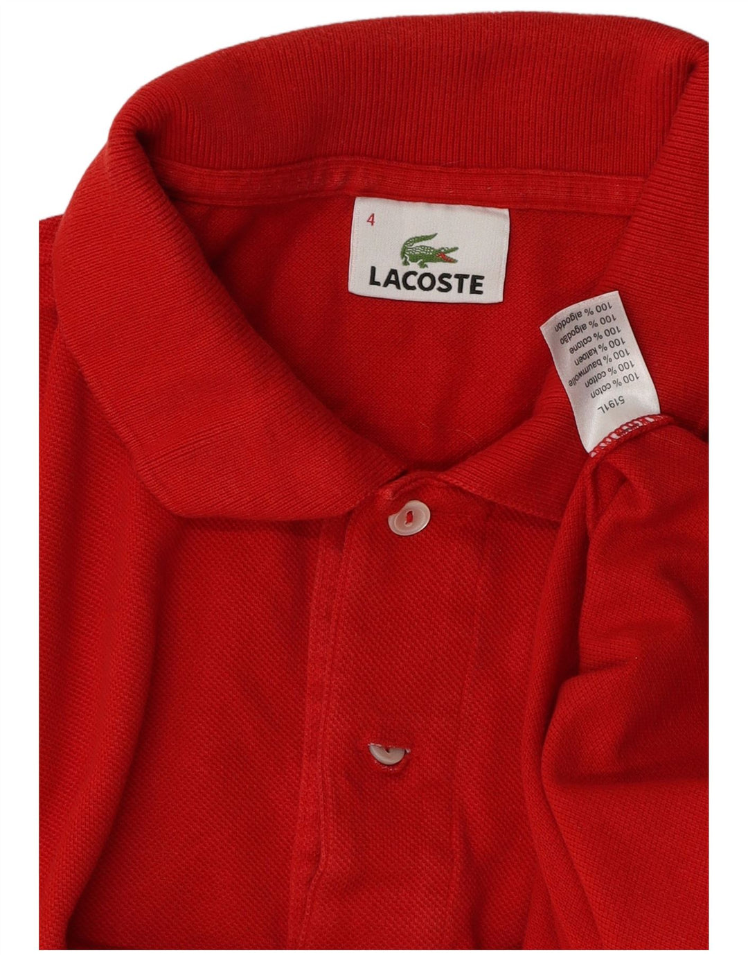Camisa polo masculina Lacoste tamanho 4 médio algodão vermelho
