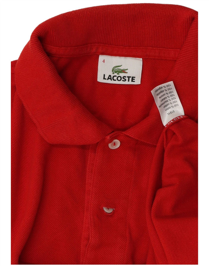 Camisa polo masculina Lacoste tamanho 4 médio algodão vermelho