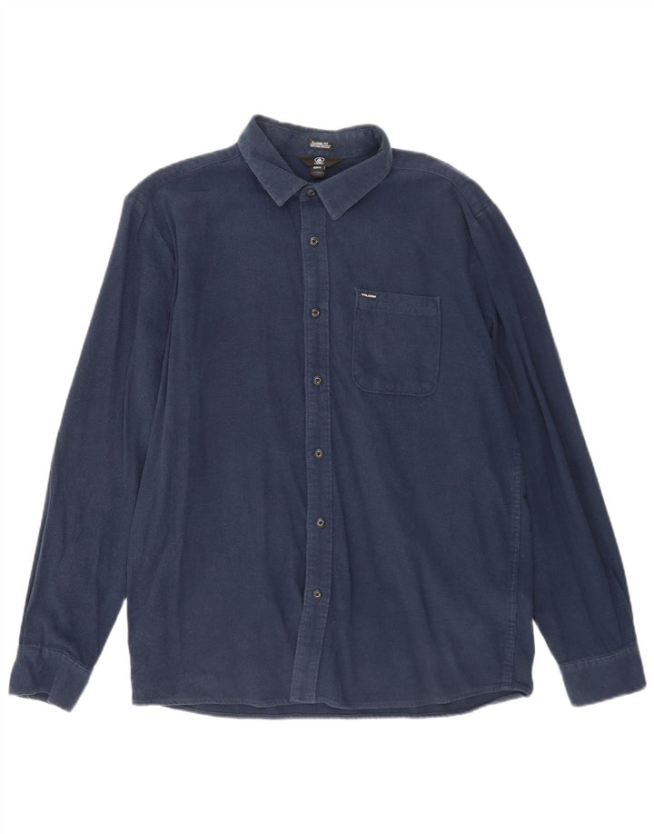 Camisa masculina Classic Fit da Volcom XL azul marinho algodão