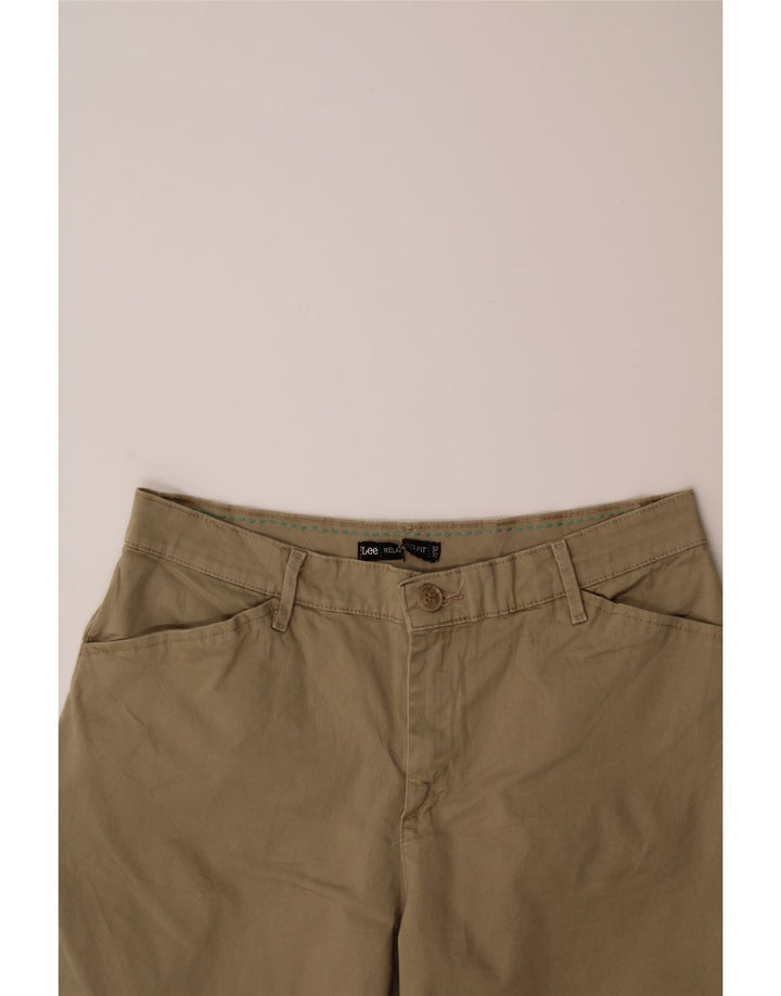 LEE Womens Straight Casual Trousers US 10 Large W30 L29 Beige Cotton Vintage Lee and Second-Hand Lee from Messina Hembry 