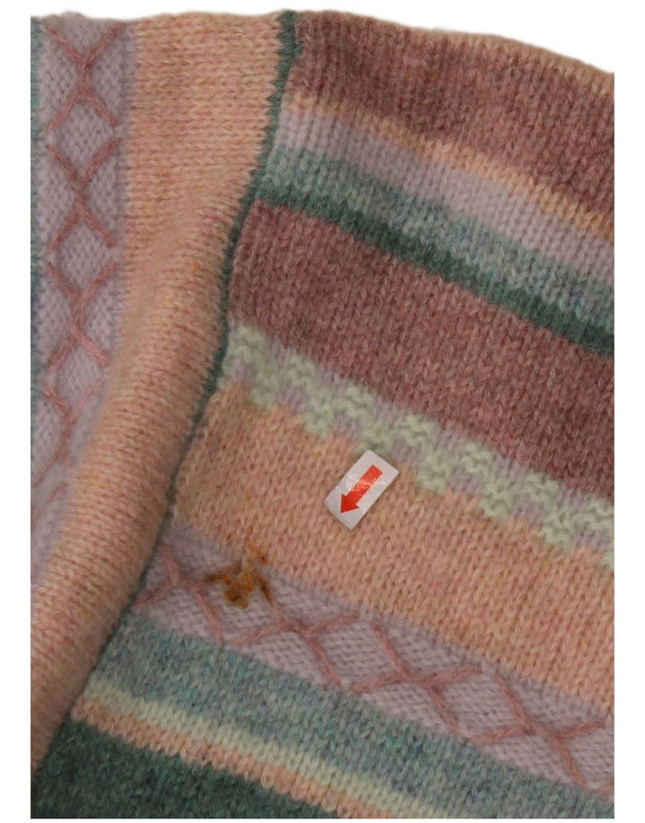 Suéter feminino BENETTON com gola redonda, listrado grande multicolorido Reino Unido 16