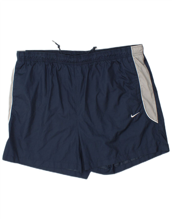 Shorts esportivos masculinos NIKE XL azul marinho colorblock poliéster