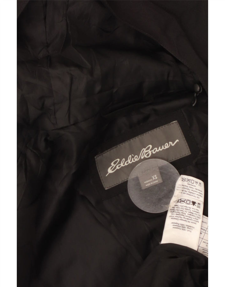 Casaco corta-vento feminino Eddie Bauer com capuz UK 6 XS poliéster preto