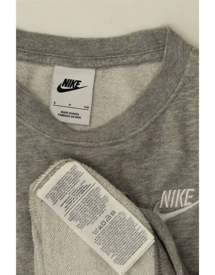 NIKE Mens Moletom Jumper Pequeno Algodão Cinza