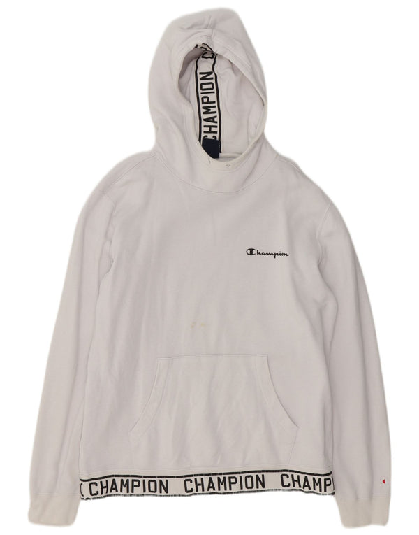 Jumper masculino com capuz gráfico Champion grande algodão branco