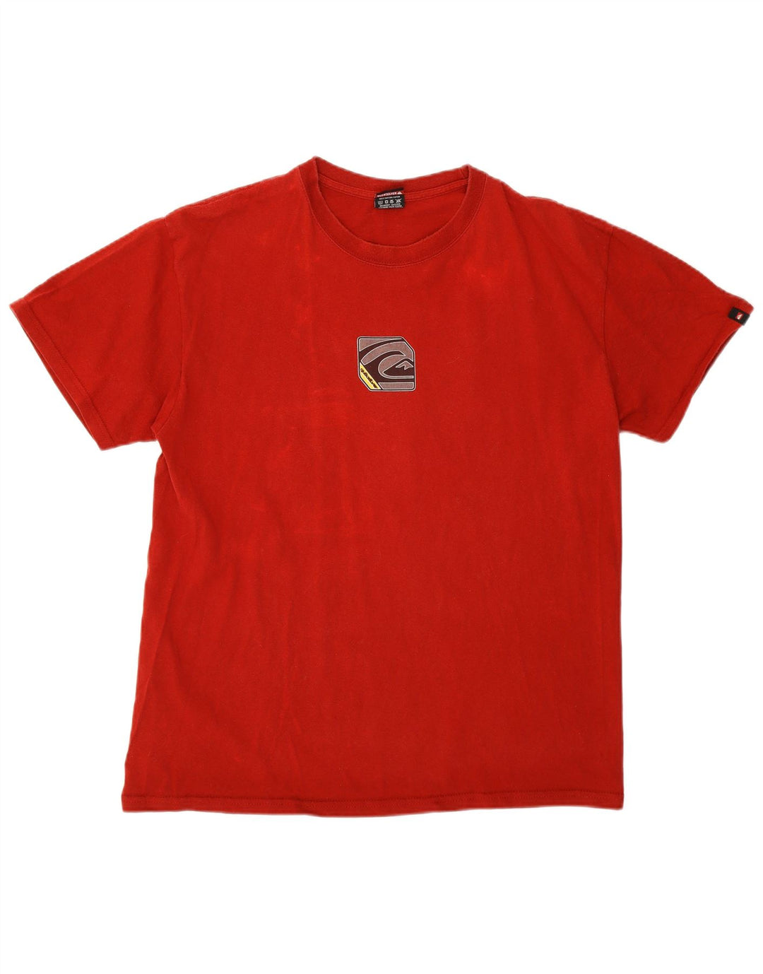 Camiseta masculina Quiksilver com estampa gráfica grande de algodão vermelho