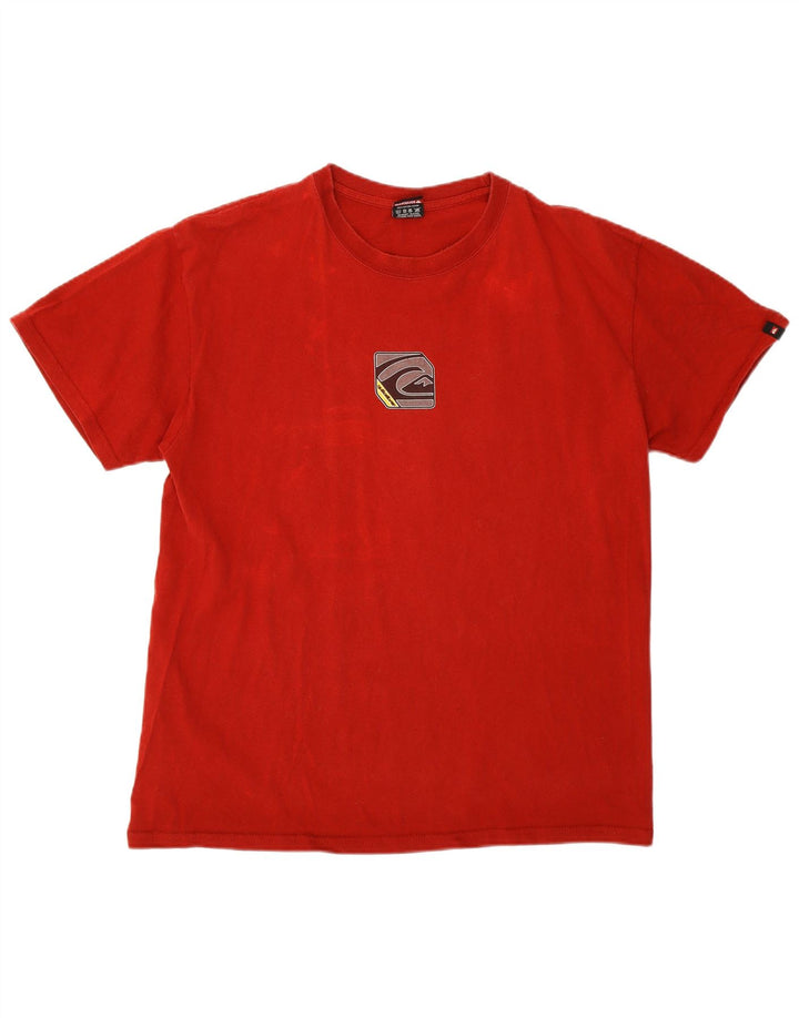 Camiseta masculina Quiksilver com estampa gráfica grande de algodão vermelho